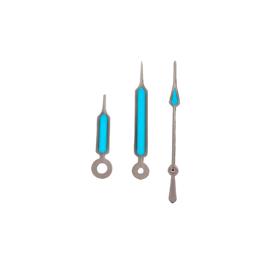 Quartz hands - Syringe Silver (Japanese Blue Lume)