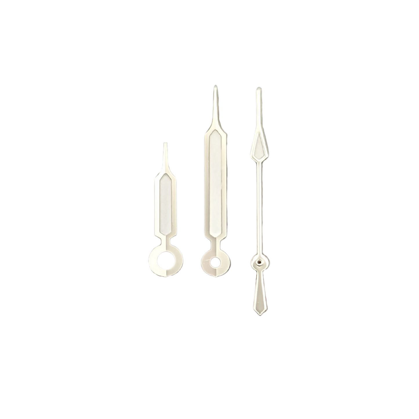 Quartz hands - Syringe Silver (Japanese Green Lume)