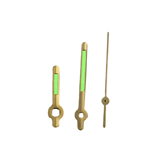 Quartz hands - Baton Gold (Swiss C1 Green Lume)