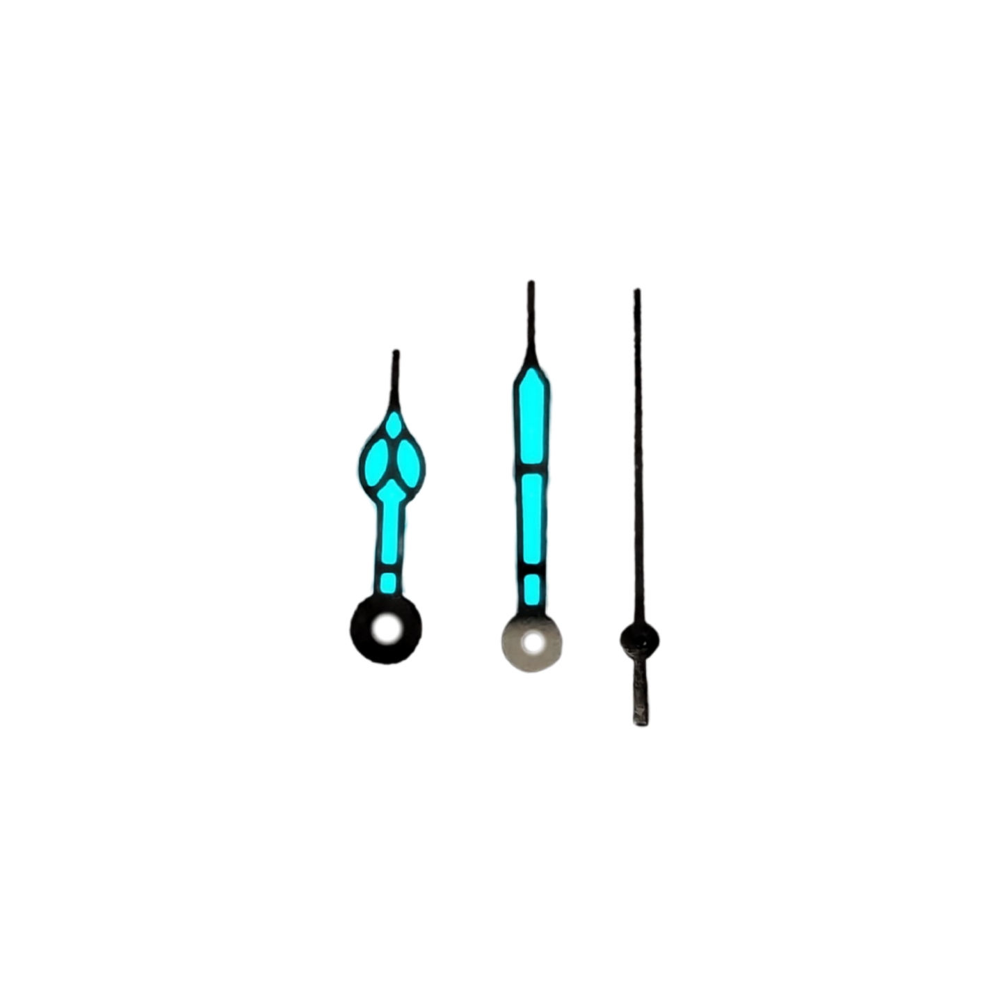 Quartz hands - Cathedral Silver (Swiss BGW9 Blue Lume)