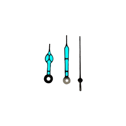 Quartz hands - Cathedral Silver (Swiss BGW9 Blue Lume)