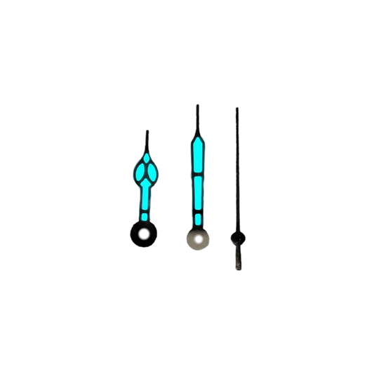 Quartz hands - Cathedral Silver (Swiss BGW9 Blue Lume)