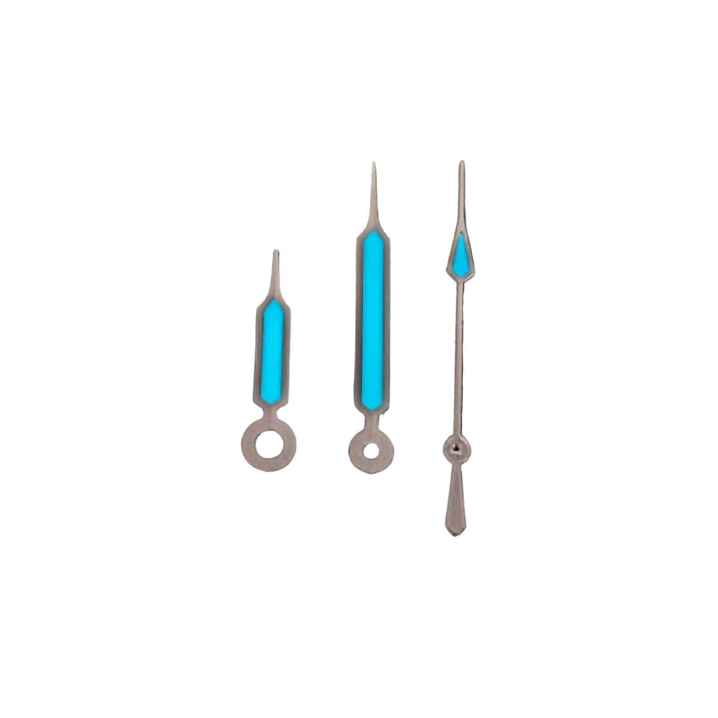 Quartz hands - Syringe Silver (Japanese Blue Lume)