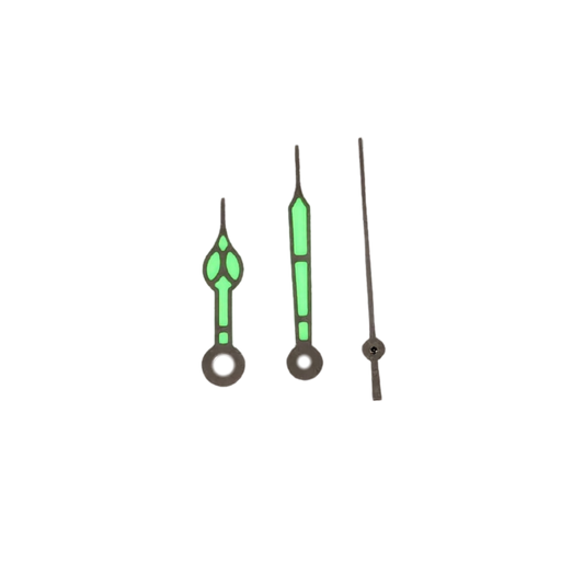 Quartz hands - Cathedral Silver (Swiss C1 Green Lume)