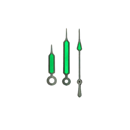 Quartz hands - Syringe Silver (Japanese Green Lume)