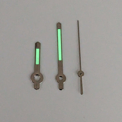 Quartz hands - Baton Silver (Swiss C1 Green Lume)